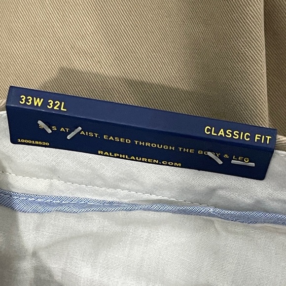 Polo Ralph Lauren Classic Fit Embroidered Crest Emblem Khaki Chino Trouser 33x32 - Picture 11 of 12
